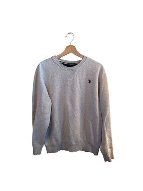 U.S. Polo Assn. Gray Crewneck Sweatshirt Size L Cotton Blend Casual Wear